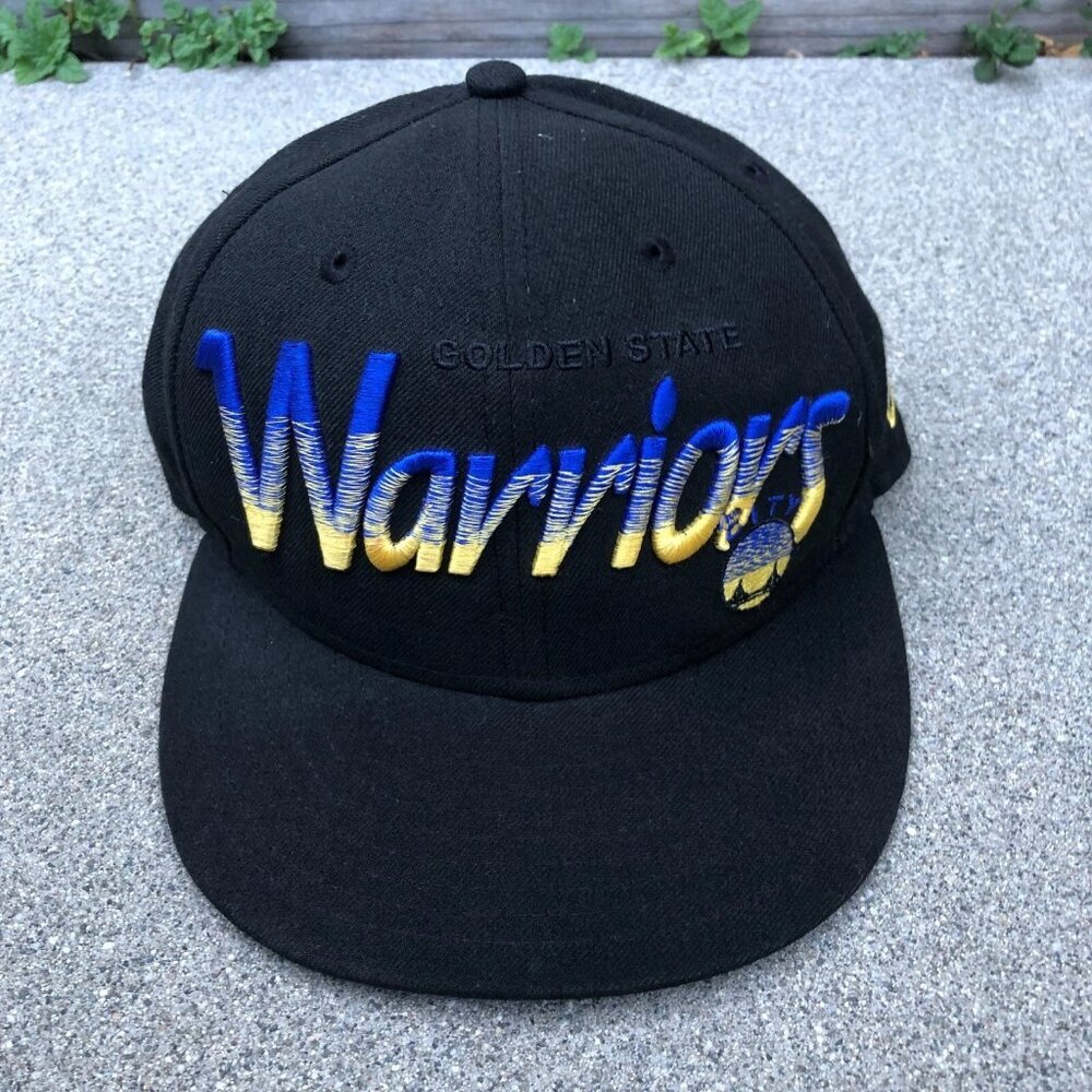 NEW ERA Golden State Warriors Snapback Hat Men's Black Adjustable Cap Hardwood​